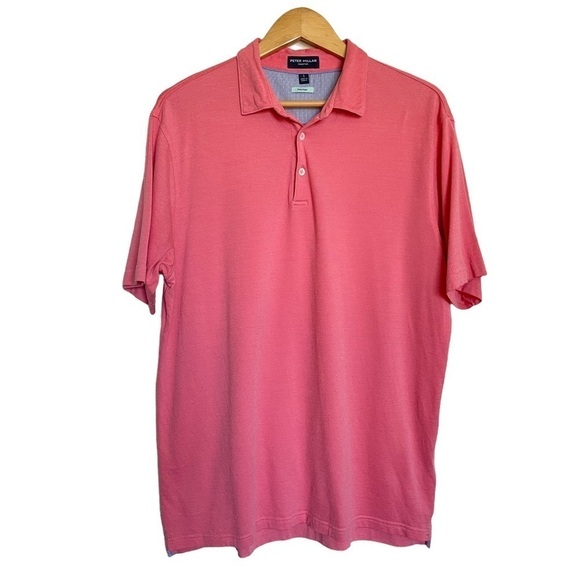 Peter Millar Collection Perfect Pique Polo in Salmon Pink L - Picture 9 of 9